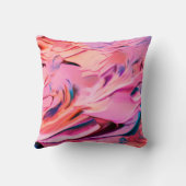 ピンク色の青い絵を描渦巻き抽象芸術枕 クッション (裏面)