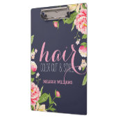 ピンク色の青い花の枠 クリップボード (左)