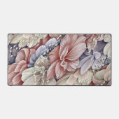 ピンク色の青い花離れのテーマ デスクマット (正面)