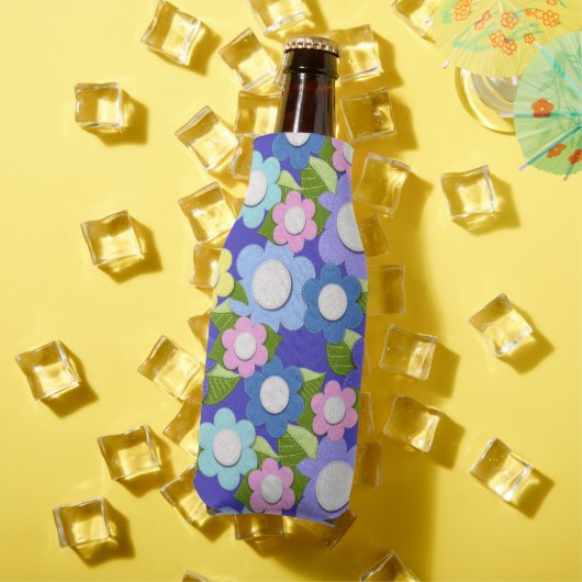 ピンク色の青と紫の感じスタイルの花がとてもかわいい ボトルクーラー (インサイチュ 夏)