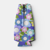 ピンク色の青と紫の感じスタイルの花がとてもかわいい ボトルクーラー (裏面)