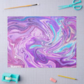 ピンク色の青と紫の渦巻きティッシュペーパー 薄葉紙 (クラフト)