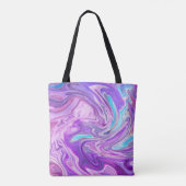 ピンク色の青と紫の渦巻きトートバッグ トートバッグ (裏面)