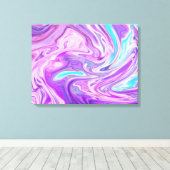 ピンク色の青と紫の渦巻き模様が包まれたキャンバス キャンバスプリント (インサイチュ (ウッドフロア))