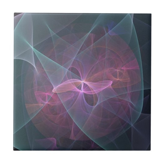 ピンク色の青と黒のフラクタル タイル (正面)