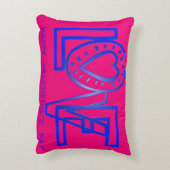 ピンク色の青のバレンタインのアクセント枕で愛 アクセントクッション (裏面(縦))