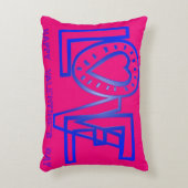 ピンク色の青のバレンタインのアクセント枕で愛 アクセントクッション (正面(垂直))