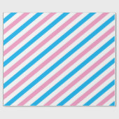ピンク色の青ストライプ色の性別でパーティーラップを表示 ラッピングペーパー (フラット)