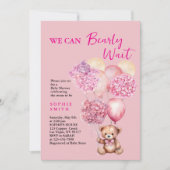 ピンク色の風船あじさいが待てる 招待状 (正面)