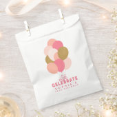 ピンク色の風船が誕生日を祝おう フェイバーバッグ (クリップ留めされた状態)