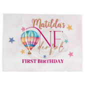 ピンク色の風船に大抱き枕 ラージペーパーバッグ (裏面)