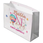 ピンク色の風船に大抱き枕 ラージペーパーバッグ (裏面アングル)