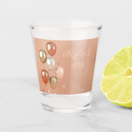 ピンク色の風船の色合い40th誕生日 ショットグラス