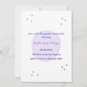 ピンク色の風船をスニーカーするジェンダーが明る 招待状 (裏面)