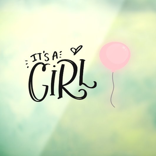 ピンク色の風船を持つ女の子だ ウィンドウサイン (シート3)