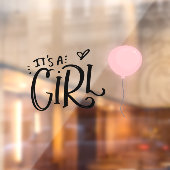 ピンク色の風船を持つ女の子だ ウィンドウサイン (シート2)