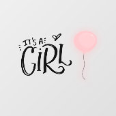 ピンク色の風船を持つ女の子だ ウィンドウサイン (シート)