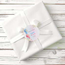 ピンク色の風船ジェンダーがシャワーを浴びてくれてありがとう ラウンドシール