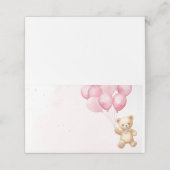 ピンク色の風船テディベア赤ちゃんシャワー プレイスカード (外部開封)