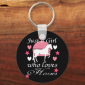 ピンク色の馬が大好きなバラ キーホルダー (正面)