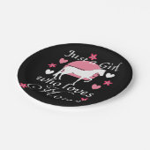 ピンク色の馬が大好きなバラ ペーパープレート (アングル)