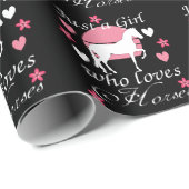 ピンク色の馬が大好きなバラ ラッピングペーパー (ロールコーナー)