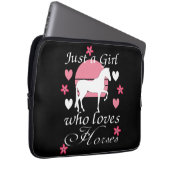 ピンク色の馬が大好きなバラ ラップトップスリーブ (正面右)