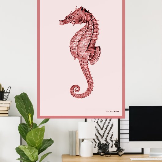 ピンク色の馬 ポスター (ホームオフィス)