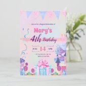 ピンク色の魔法の可愛ガーリーい 招待状 (スタンド正面)