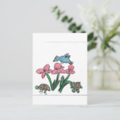 ピンク色の鳥の花 ポストカード (スタンド正面)