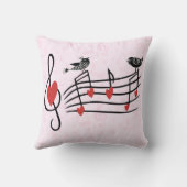 ピンク色の鳥を愛する音楽 クッション (裏面)