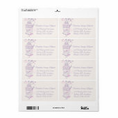 ピンク色の鳥結婚かご差出人住所ラベル ラベル (フルシート)