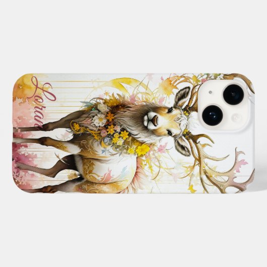 ピンク色の鹿 Case-Mate iPhoneケース (裏面 (横))