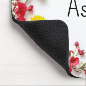 ピンク色の黄エレガント色の花 マウスパッド (コーナー)