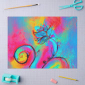 ピンク色の黄色いお洒落花のファンタジーフローラ 薄葉紙 (クラフト)