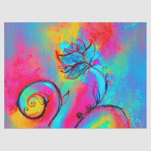 ピンク色の黄色いお洒落花のファンタジーフローラ 薄葉紙 (正面)