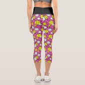 💛ピンク色の黄色いピックボール カプリレギンス (裏面)