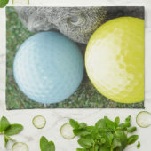 ピンク色の黄色い卵を持つバニー キッチンタオル (折り畳み)