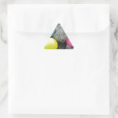 ピンク色の黄色い卵を持つバニー 三角形シール (バッグ)