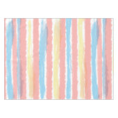 ピンク色の黄色い水ストライプ色の52インチx 70インチ テーブルクロス (正面(横))