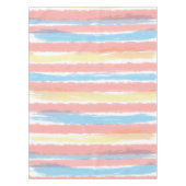 ピンク色の黄色い水ストライプ色の52インチx 70インチ テーブルクロス (正面)