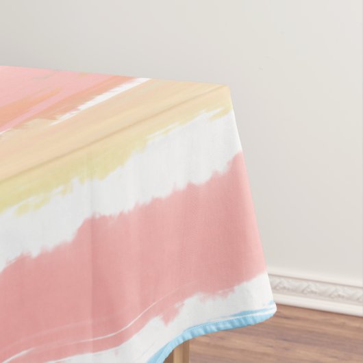 ピンク色の黄色い水ストライプ色の60インチx 104インチ テーブルクロス (インサイチュ)