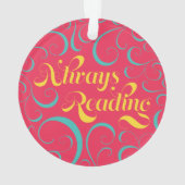 ピンク色の黄色い渦巻き形が常読に本風 オーナメント (裏面)