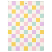 ピンク色の黄色い紫の青いチェッカーボード クリップボード (裏面)
