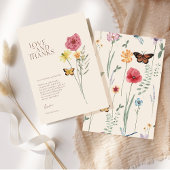 ピンク色の黄色い野感謝してい花の愛と結婚の サンキューカード