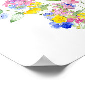 ピンク色の黄色い野花の花束 ポスター (角)