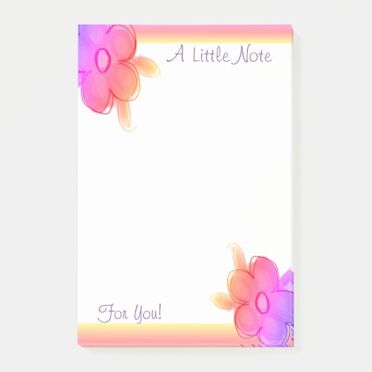 ピンク色の黄色と紫 ポストイット (正面)