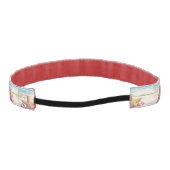 ピンク色の黄色と青の海絵画の色 アスレチックヘッドバンド (裏面)