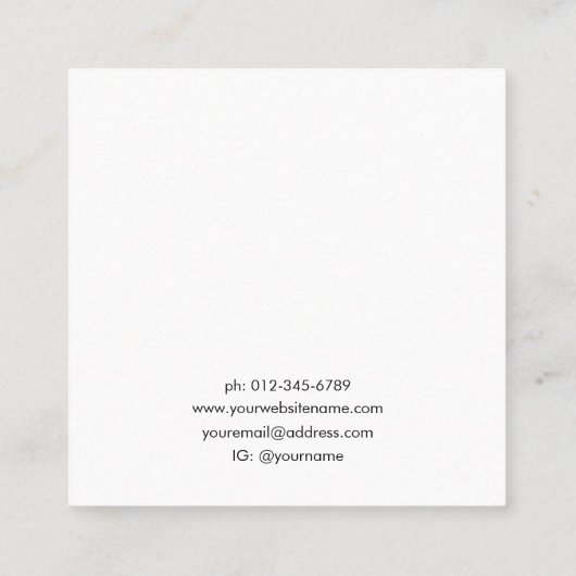 ピンク色の黄色のストライプイヤリング表示名刺 スクエア名刺 (裏面)