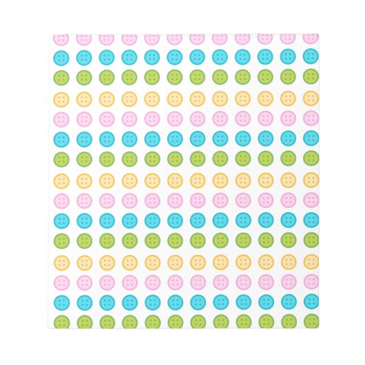 ピンク色の黄色のボタンパターンアクセサリートレンディー ノートパッド (正面)